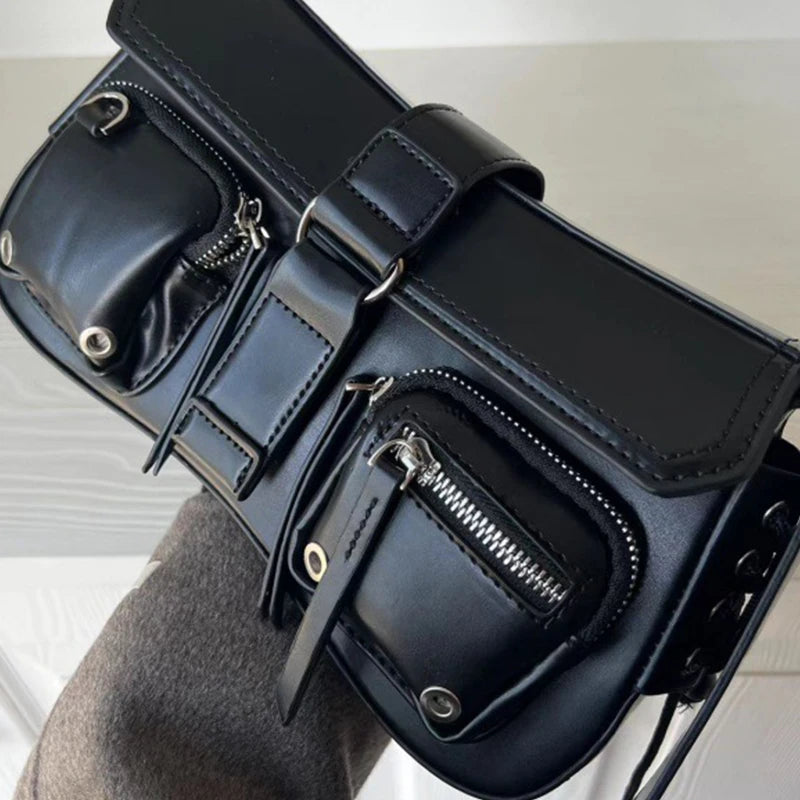 Sac à dos pour femme Yogodlns Goth Punk – Sac à dos en cuir PU cool avec sac à dos et design Ketten