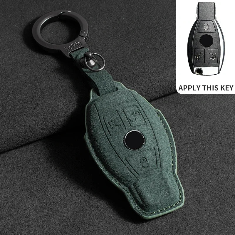 Wildleder Autoschlüssel Hülle für Mercedes-Benz – Edles Key Case Cover für E-Klasse W213/W205, CLA & AMG Modelle (2018–2020)