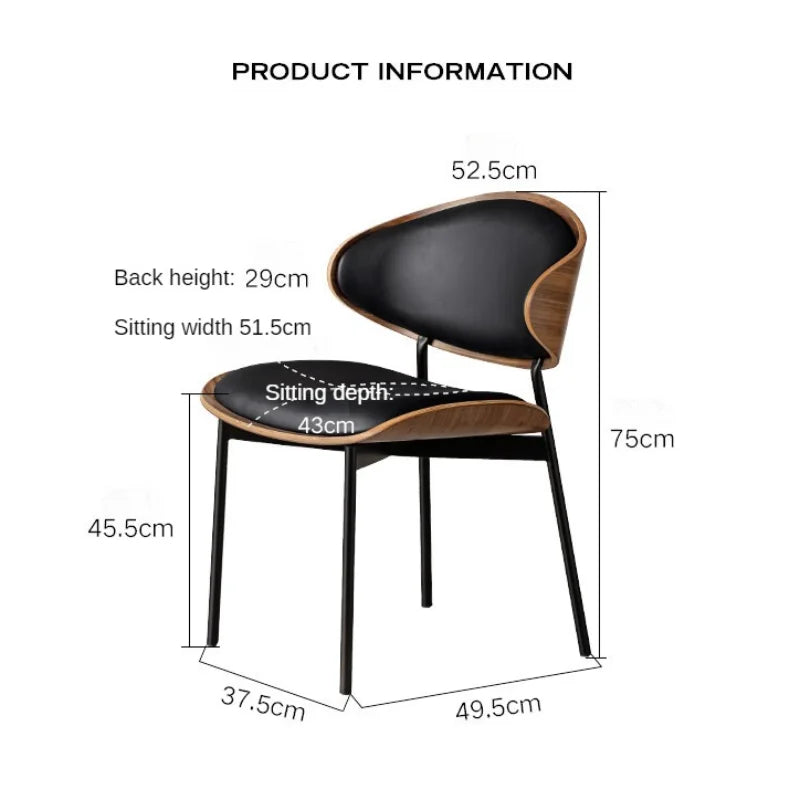 Luxus Designer Esszimmerstuhl aus Leder – Minimalistischer moderner Dining Chair ohne Armlehnen für Wohnzimmer &amp; Essbereich 