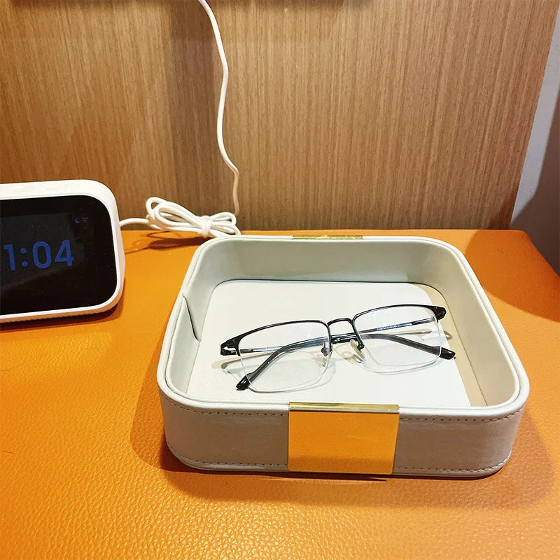 Moderne Leder Ablageschale für Schreibtisch & Flur – Minimalistische Aufbewahrung für Schlüssel, Schmuck, Uhr & Handy