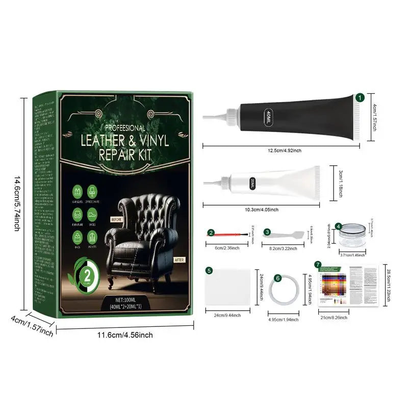 Leder Reparatur Gel Set – Multifunktionales Leder Füll- & Pflegekit für Sofa, Auto, Jacken & Möbel