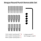 WUTA Austauschbare Brogue Lederlochstanze aus Edelstahl – Blumen- & Rundloch-Punch für Schuhe, Gürtel & Uhrenarmbänder