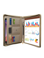 Multifunktionale A4 Konferenzmappe aus PU Leder – Business Dokumentenmappe mit Reißverschluss &amp; Organizer 