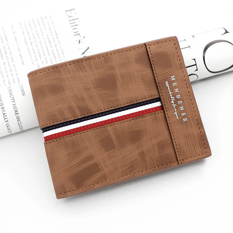 Luxury Slim Herren Geldbörse – PU Leder Kurzbörse mit Kartenfächern, Münzfach & Kompaktem Design für Alltag