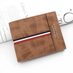 Luxury Slim Herren Geldbörse – PU Leder Kurzbörse mit Kartenfächern, Münzfach & Kompaktem Design für Alltag