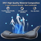 Asientos de gel para motocicletas de cuero: asiento grande con estructura de lavado 3D, protección contra el calor, absorción de agua y agua