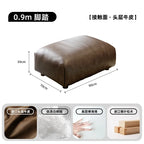 Luxuriöses Designer-Ledersofa im chinois-modernen Stil – Geschwungenes Wohnzimmer-Sofa aus Rindsleder, komfortables Relax-Canap for stilvolles Wohnen