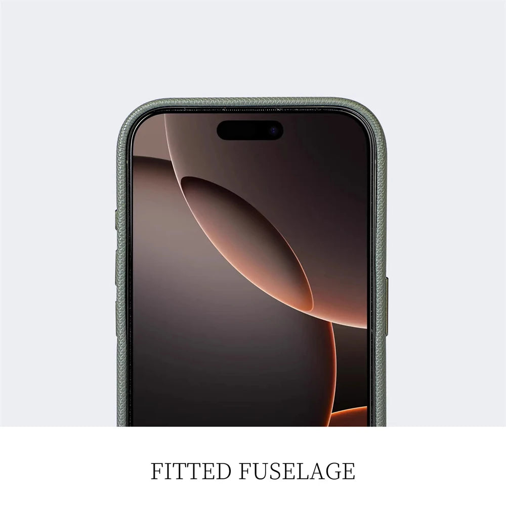 Funda de cuero de lujo con textura de diamante y MagSafe para iPhone 13-17 Pro Max - Funda de cubierta completa con protección de cámara metálica y carga inalámbrica