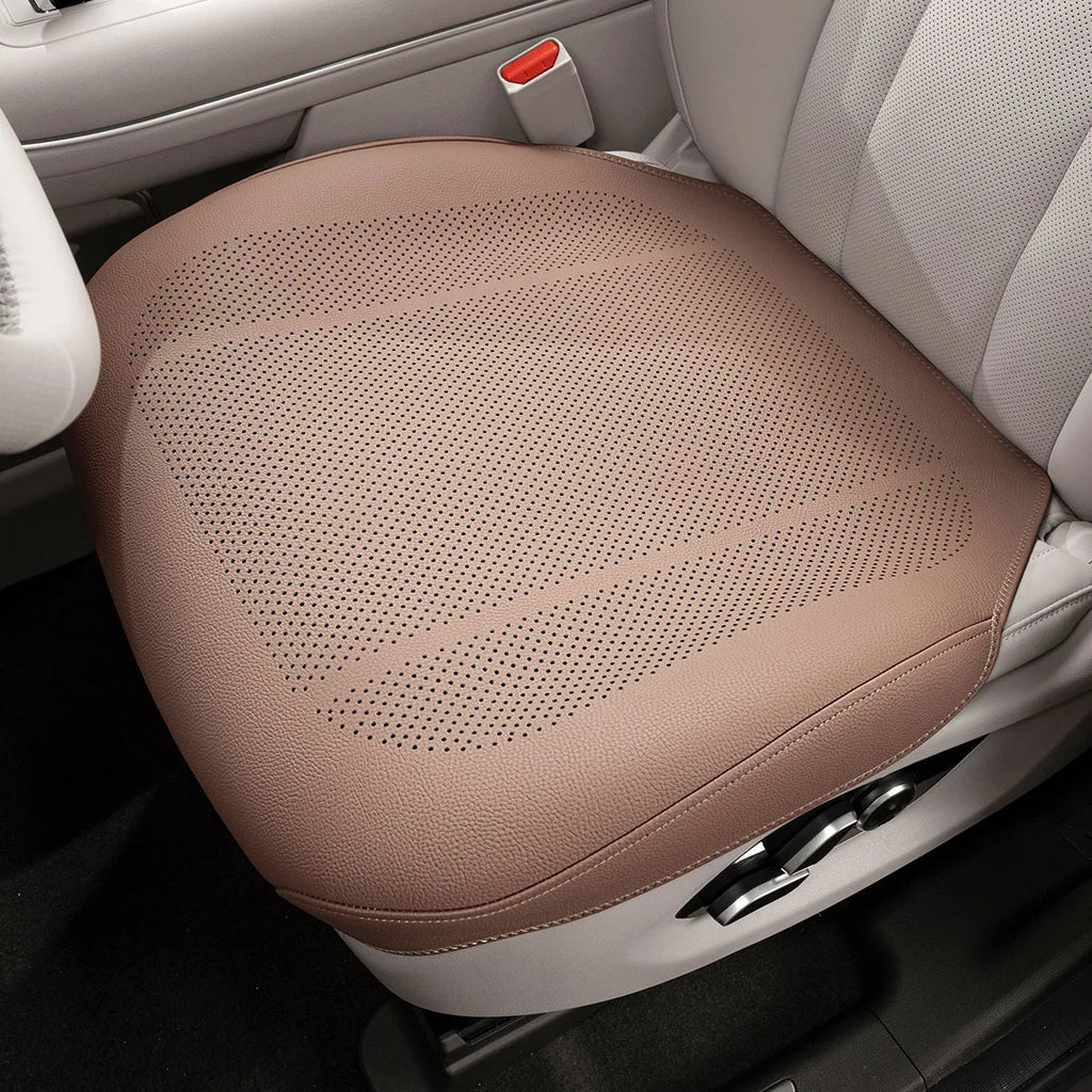 Coussin de siège de voiture en cuir Nappa – Housse de protection atmungsive, coussin de siège universel universel pour siège de commande et de rangement, porte-écrous