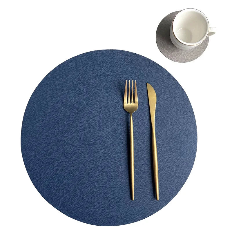 Runde PU-Leder Tischsets &amp; Untersetzer – Beidseitige, wasserdichte &amp; ölbeständige Platzmatten für Küche &amp; Café