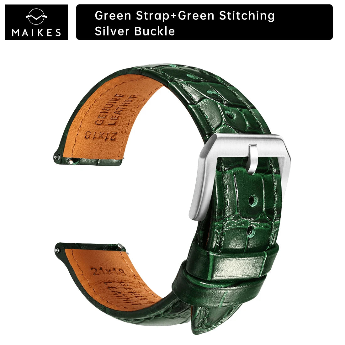 MAIKES Luxus Leder Uhrenarmband mit Quick Release – 20 mm / 21 mm / 22 mm Premium Armband mit Butterfly-Schließe für elegante Armbanduhren