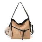 Dames Schultertasche – Sac seau rétro en cuir PU avec autocollants, grande capacité et grand confort