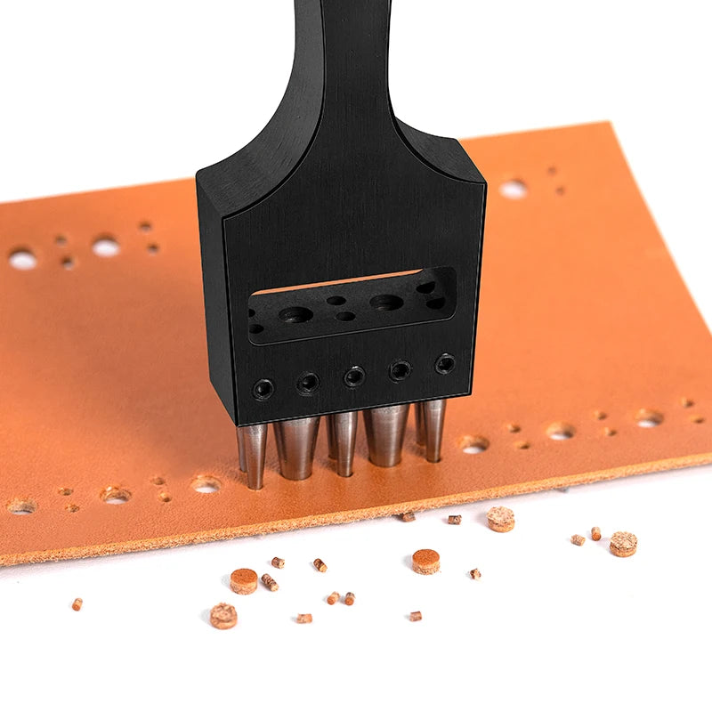 WUTA Austauschbare Brogue Lederlochstanze aus Edelstahl – Blumen- & Rundloch-Punch für Schuhe, Gürtel & Uhrenarmbänder