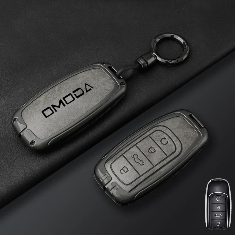Funda de cuero de metal premium para coche Chery Omoda - Funda para llave para Omoda C5, E5, C9, Omoda 5 y 9 (EV y PHEV 2024-2025)