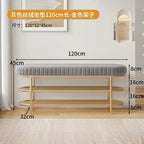 Cremefarbener Schuhhocker & Ottoman aus PU-Leder – Weiche Sitzbank für Flur, Wohnzimmer & Schlafzimmer im modernen Morocco-Stil