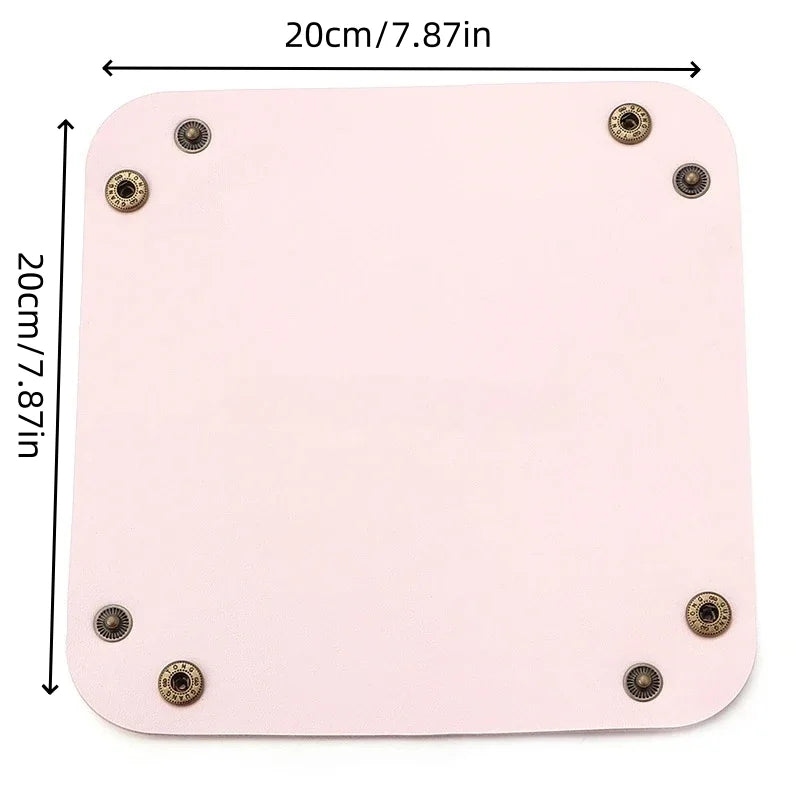 Nordic PU Leder Ablageschale 20×20 cm – Stilvolle Aufbewahrungsbox & faltbares Ordnungstablett für Haushalt & Reise