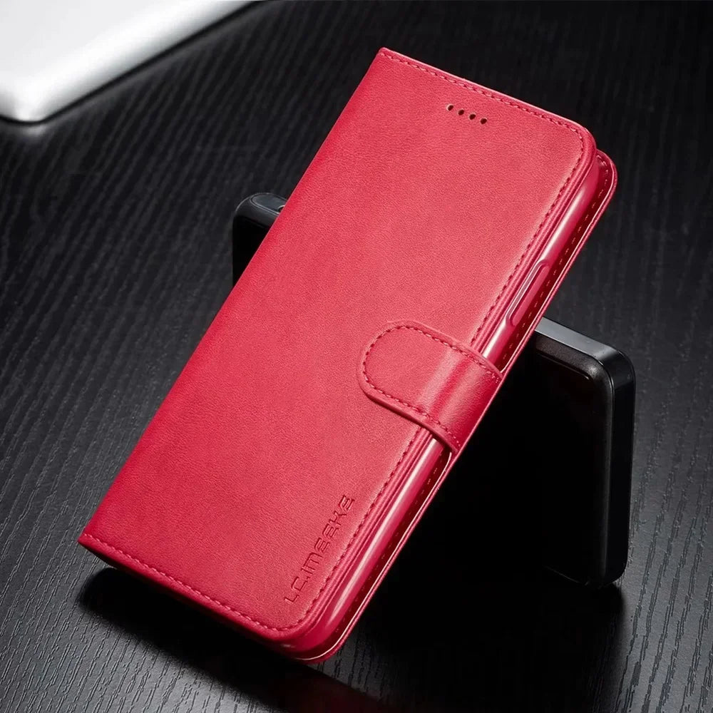 Luxus Leder Wallet Case für iPhone – Flip Cover mit Kartenfächern & Standfunktion für iPhone 5S bis iPhone 17 Pro Max