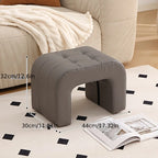 Massivholz Sitzhocker mit Kunstlederpolster – Multifunktionaler niedriger Lederhocker &amp; kompakte Schuhwechsel-Bank for Wohnzimmer