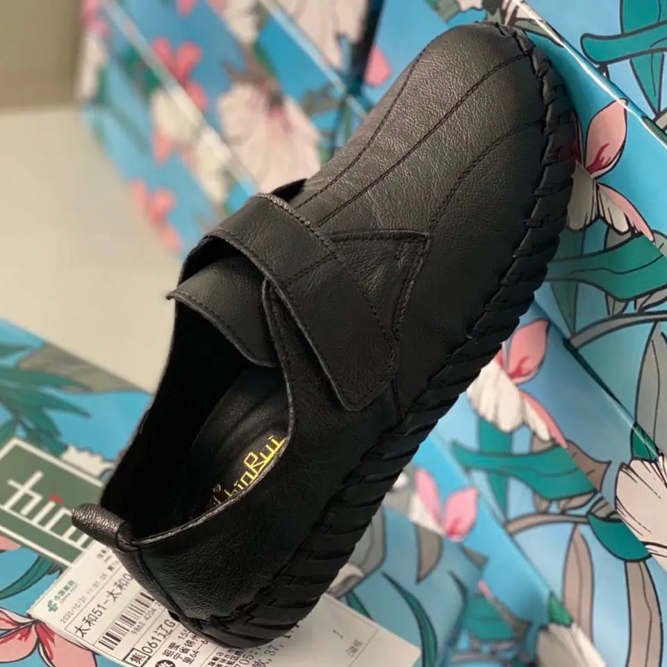 feerldi Damen Loafers Flats – Handgefertigte Lederschuhe, Slip-On, runde Zehen, bequeme Alltags- und Arbeitsschuhe für Frauen