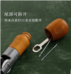 MOONBIFFY Hand Leder-Nähmaschine – Manuelles Leder Nähwerkzeug mit Holzgriff for DIY Lederarbeiten, Gürtel, Taschen &amp; Reparaturen 