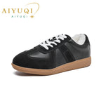 AIYUQI Damen Sneaker 2025 aus Echtleder – Flache Casual Trainingsschuhe für Frühling & Alltag | Modische Leder-Sneaker in großen Größen