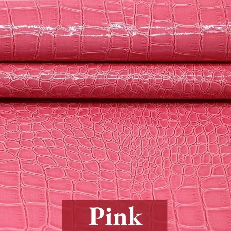 PU Kunstleder mit Krokodil-Prägung – Eleganter Lederstoff für DIY, Taschen, Möbel & Dekoration