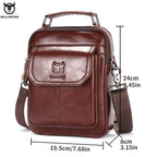 BULLCAPTAIN Herren Leder Schultertasche – Bolso bandolera retro multifuncional para tableta de 7,9"