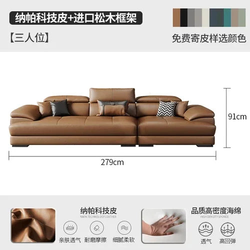 Europäisches Luxus Ecksofa aus Echtleder – Modulares L-Form Designer-Sofa for das Wohnzimmer, moderne et élégant