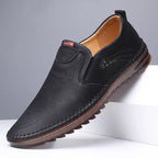 Herren Leder Look Loafer – Handgefertigte Slip-On Mokassins, leichte Business- & Freizeitschuhe mit weicher Sohle für Sommer
