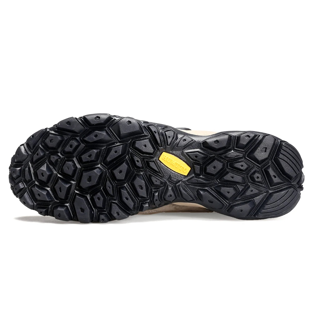 HUMTTO Herren Leder Sneaker – Luxus Outdoor Hiking Boots, Atmungsaktive Wander- und Trekking-Schuhe, Rutschfest & Wasserabweisend