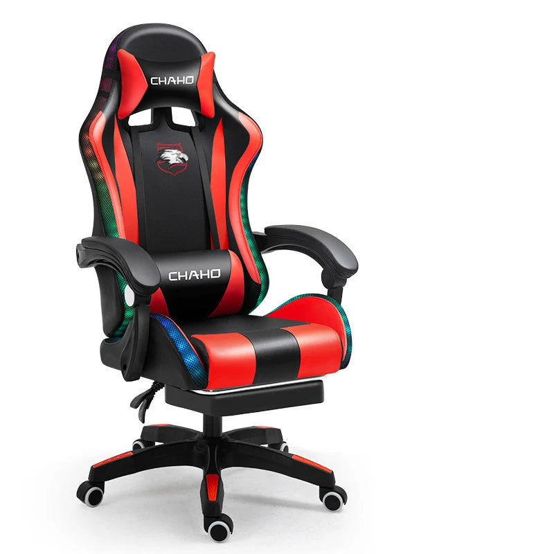 Gaming Chair 2025 aus PU-Leder – Ergonomischer Drehstuhl mit hoher Rückenlehne, Liftfunktion & Rollen für Schlafzimmer, Büro & Gaming Setup