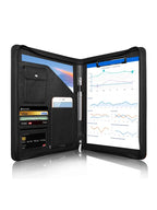 Multifunktionale A4 Konferenzmappe aus PU Leder – Business Dokumentenmappe mit Reißverschluss &amp; Organizer 