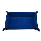 Rechteckige PU-Leder Ablageschale mit Samt – Faltbare Aufbewahrungsbox für Schlüssel, Würfel, Schmuck & Kleinteile