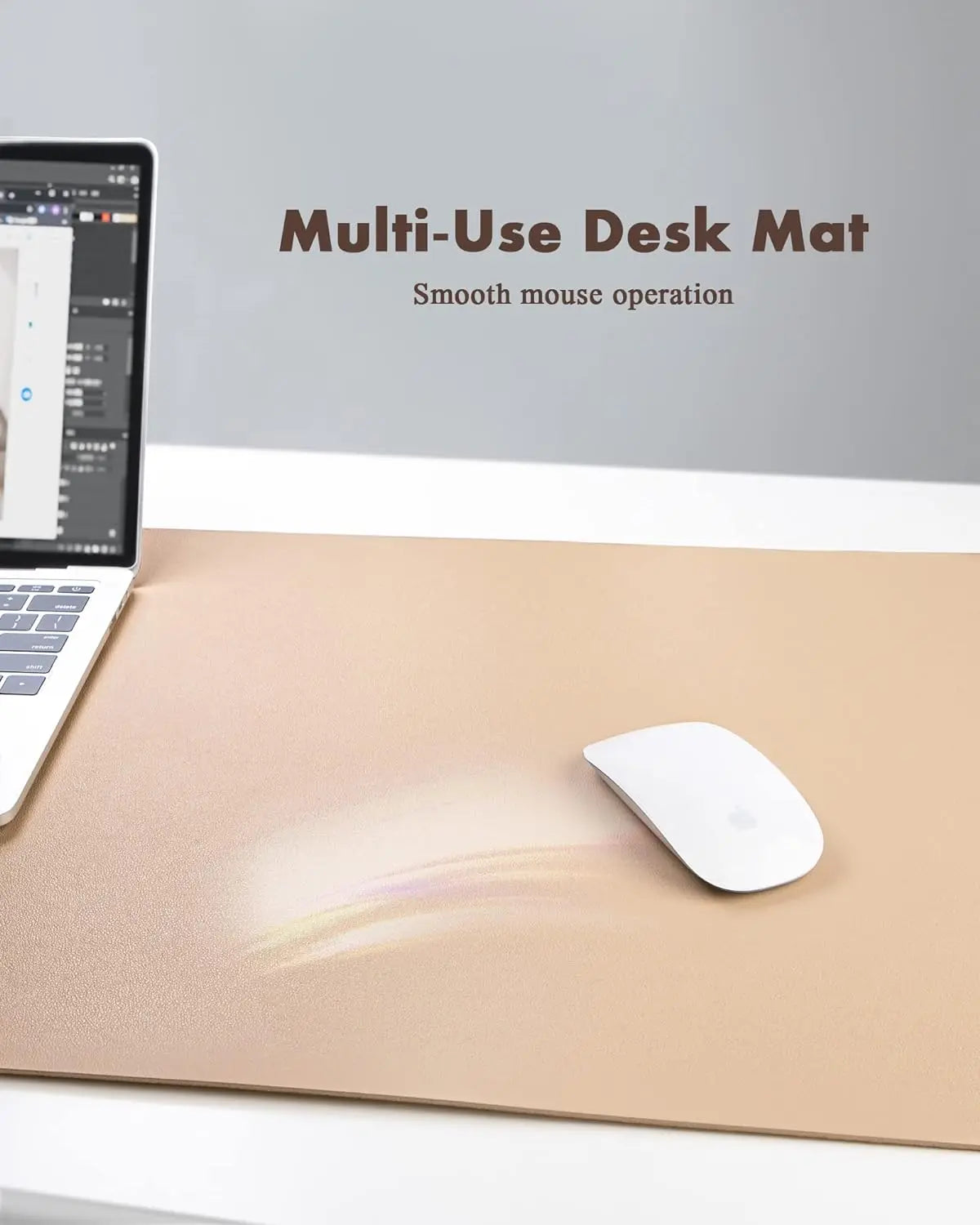 YSAGi Doppelseitige Leder Schreibtischunterlage – Große Wasserdichte Desk Mat mit Eco-Kork, Rutschfeste Schreibtischauflage & Mauspad für Büro und Zuhause
