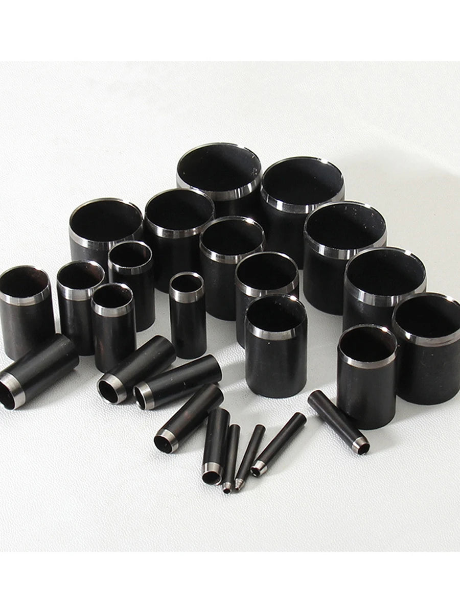 25-teiliges Leder Lochpfeifen Set 1–25 mm – Runde Hohlstanzen aus Stahl für präzises Lederhandwerk & DIY