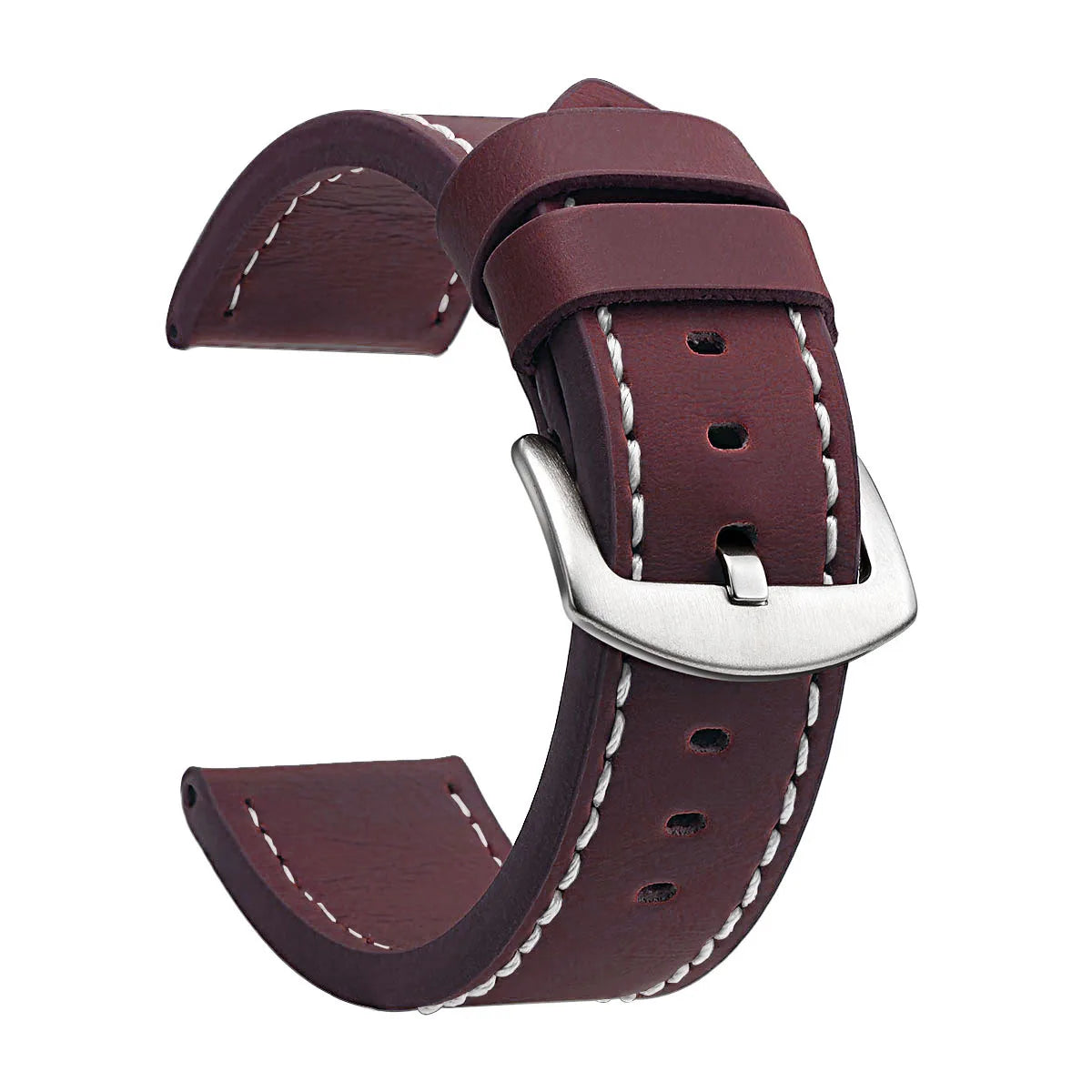 SAMCO Sport Vintage Leder-Uhrenarmband mit Edelstahlschließe – Klassisches Watchband 18 / 20 / 22 / 24 mm für Armbanduhren