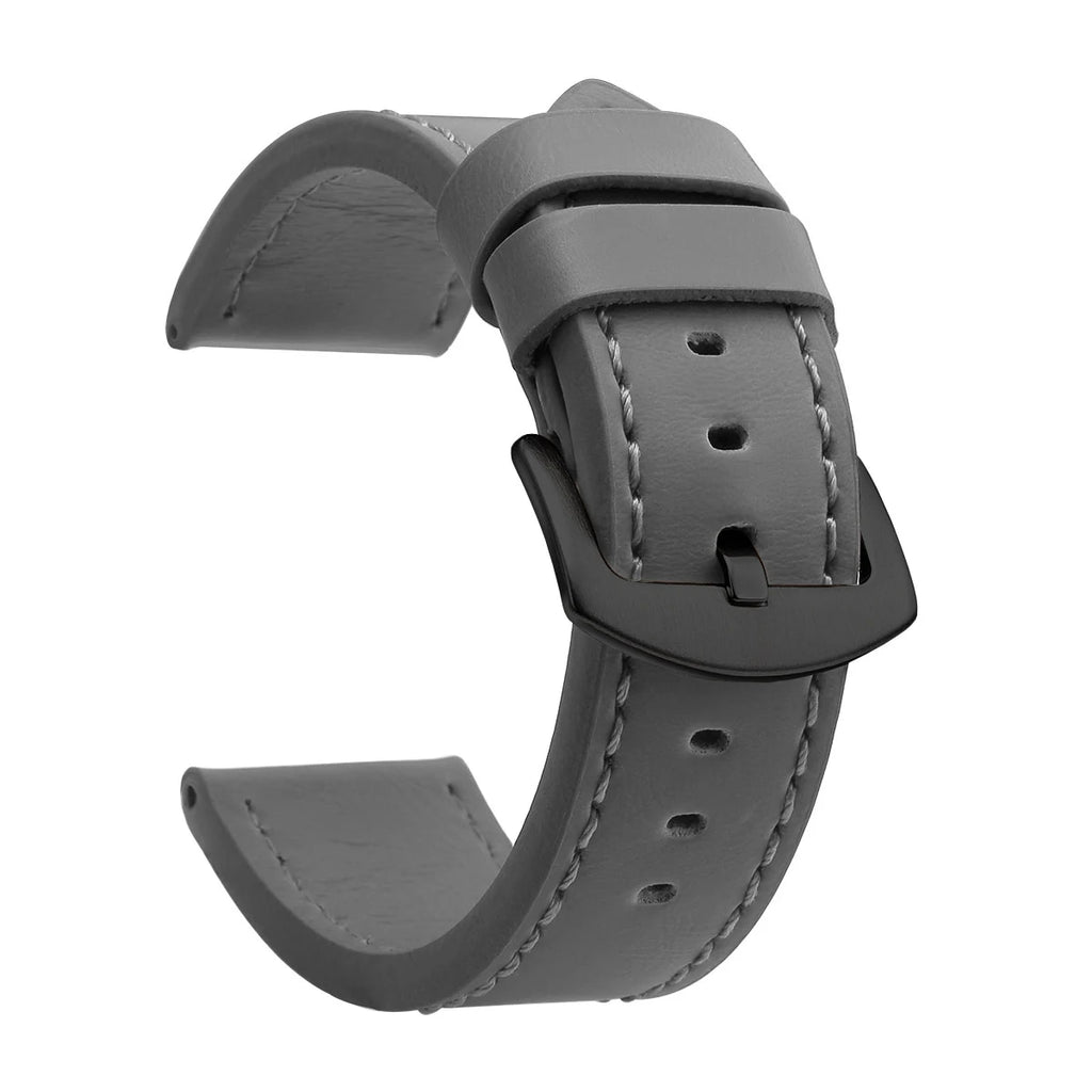 SAMCO Sport Vintage Leder-Uhrenarmband mit Edelstahlschließe - Correa de reloj clásica 18 / 20 / 22 / 24 mm para brazaletes