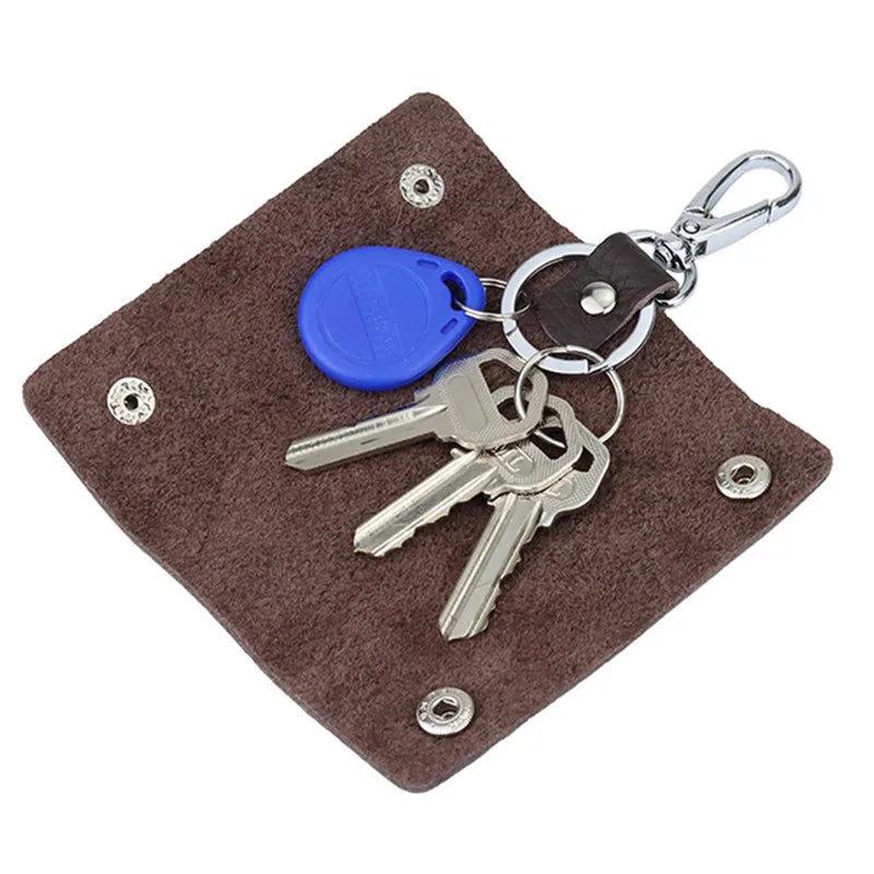Herren Schlüsselmäppchen aus Echtleder – Kompakte Keychain Geldbörse mit Reißverschluss, multifunktionaler Organizer im modernen Design