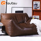 King Size Sitzsack Bezug aus Kunstleder – Bequemer Bean Bag Sofa Cover ohne Füllung für Gaming, Filme & Entspannung