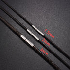 Handgefertigte Lederkette Schwarz/Braun 45–60 cm – Gewachste Flechtkordel mit Edelstahlverschluss für Damen &amp; Herren