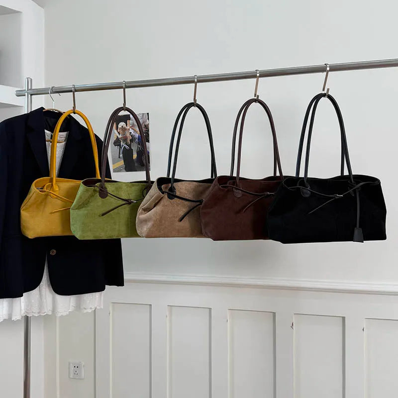 LEFTSIDE Damen PU-Leder Schultertasche – Retro Underarm Bag 2025, Luxus Casual Tote für Herbst & Winter