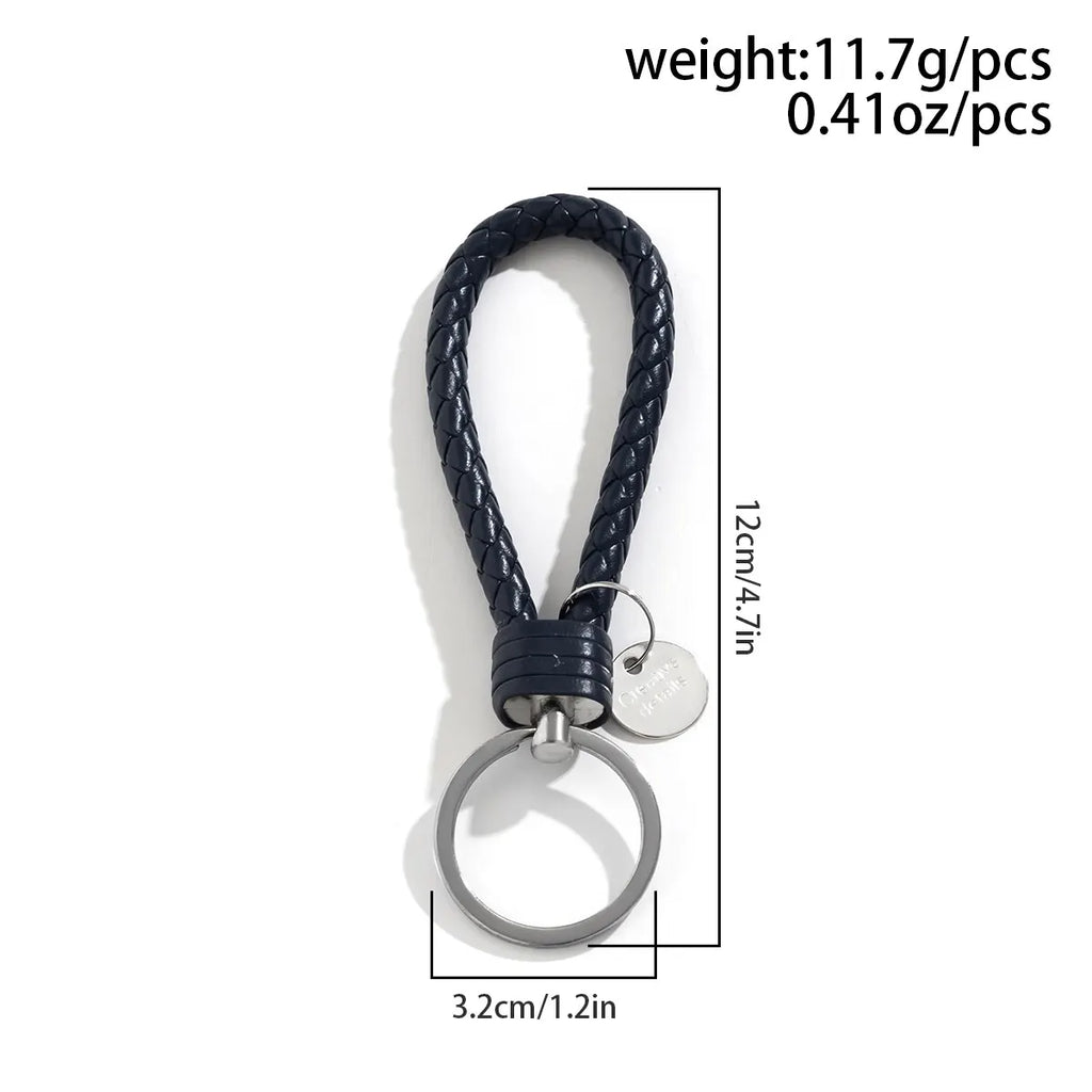 2er Set PU-Leder Schlüsselanhänger – Geflochtener Keychain &amp; Bag-Pendant mit Metallring für Damen &amp; Herren 