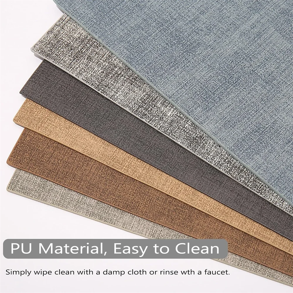 Beidseitige Kunstleder Tischsets – Hitzebeständige, wasserdichte & rutschfeste Platzmatten für Küche & Esszimmer (quadratisch)