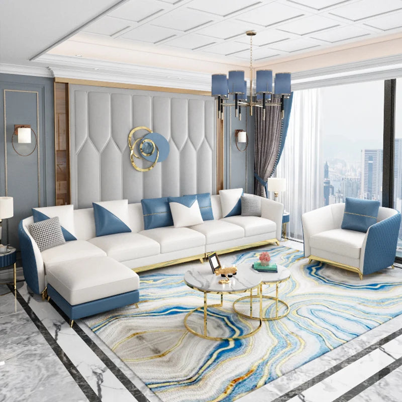 Luxuriöses Designer Ledersofa aus Echtleder – Modernes L-/U-Form Sofa im italienischen Stil, individuell konfigurierbare Wohnlandschaft für das Wohnzimmer