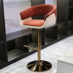 DUTRIEUX Nordic Leder Barstuhl – Höhenverstellbarer 360° Dreh-Barhocker aus Echtleder mit Armlehnen, modernes Design für Küche & Wohnzimmer