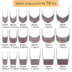 Juego de soportes de cuero de 18 piezas: V-Form, Quadrat y Rund aus Carbonstahl para Taschen, Gürtel y Lederhandwerk 