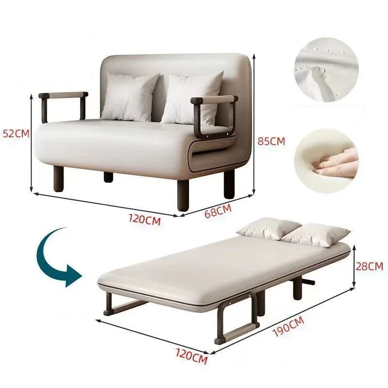 Kompaktes Klapp-Schlafsofa für 1 Person – Multifunktionaler Lounger & Sessel, verstellbar, platzsparend für Wohnzimmer & Tiny Home