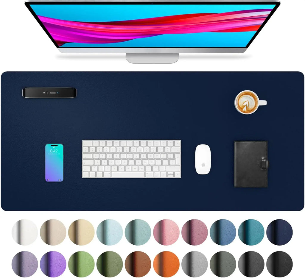 Großes Leder Mousepad & Schreibtischunterlage – Wasserdichte PU Leder Desk Mat für Büro, Homeoffice & Gaming