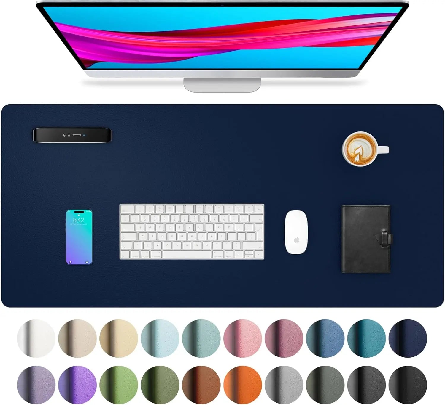 Großes Leder Mousepad & Schreibtischunterlage – Wasserdichte PU Leder Desk Mat für Büro, Homeoffice & Gaming