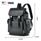 SEPTWOLVES Business Leder Rucksack Herren – Stylischer Monogramm Laptop Rucksack mit Klappe & Kordelzug für Arbeit & Pendeln